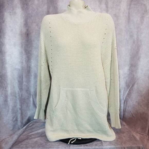 SWEATER SALE 3/$30 RDI Cream Kangaroo Pocket Sweater Size Small - Picture 2 of 6
